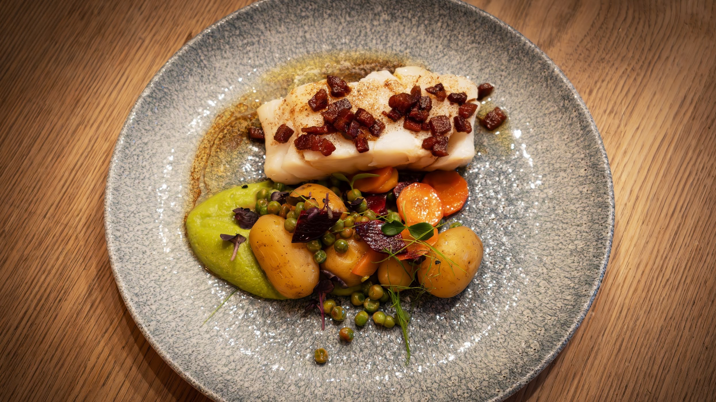 torsk og bacon på sults julemeny