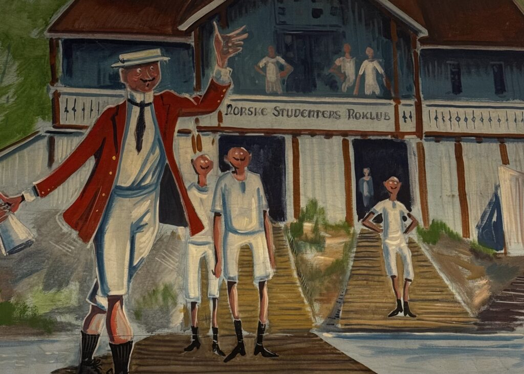 kurs og konferanse i et lokale med historiske veggmalerier på roklubben